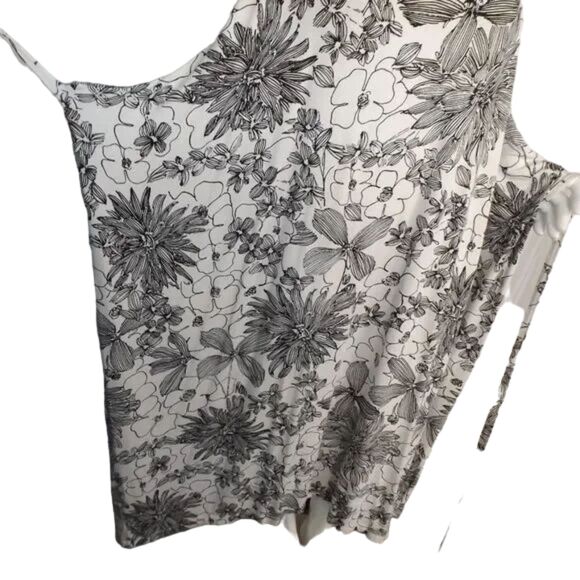 BRYN WALKER Midi Dress, L, Off-white Floral print, Side Ties, Tank Style - Picture 5 of 13